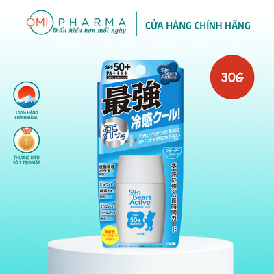 Kem Chống Nắng Chống Thấm Nước, Lâu Trôi Mát Lạnh Omi Sunbears SPF 50+ PA++++ (30G)
