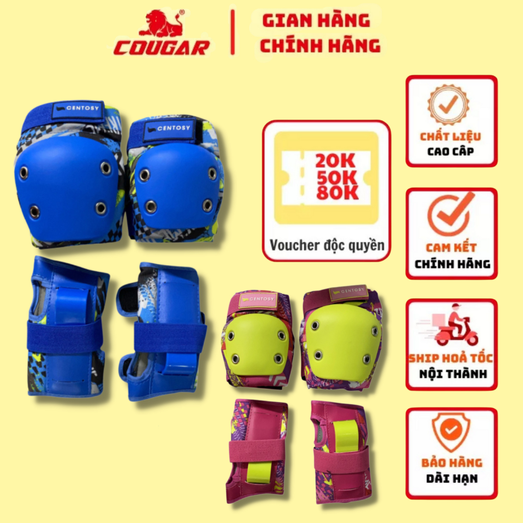 Bảo Hộ Tay Chân Cougar-Centosy Bee, Cho Bé Khi Chơi Thể Thao, Có 3 Size Phù Hợp Cho Bé