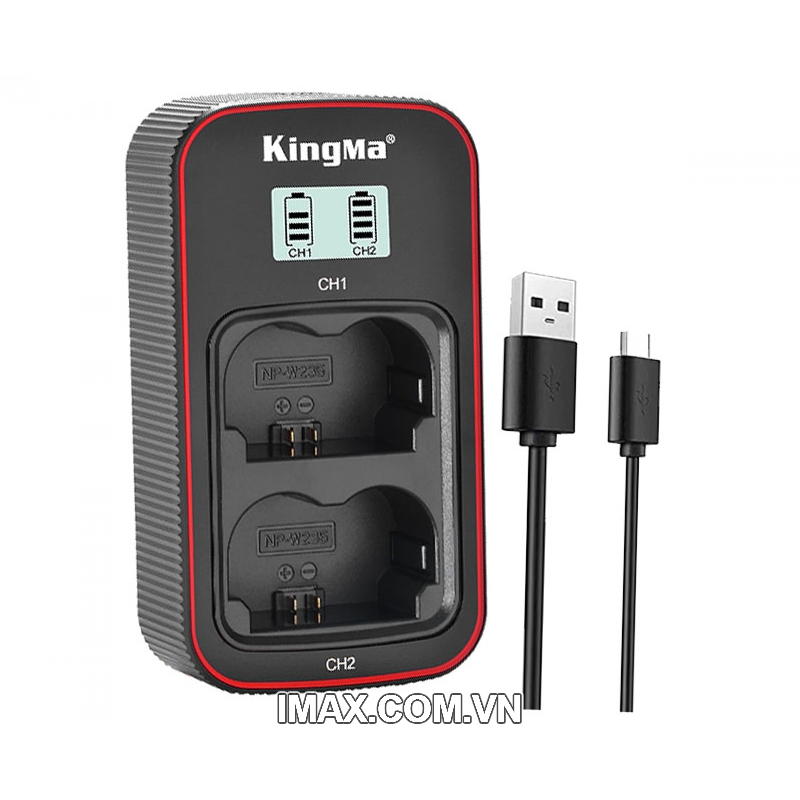 Pin sạc đôi Kingma Ver 3/ Ver 4 cho FUJIFILM NP-W235 (Cổng Type C - Sạc nhanh )