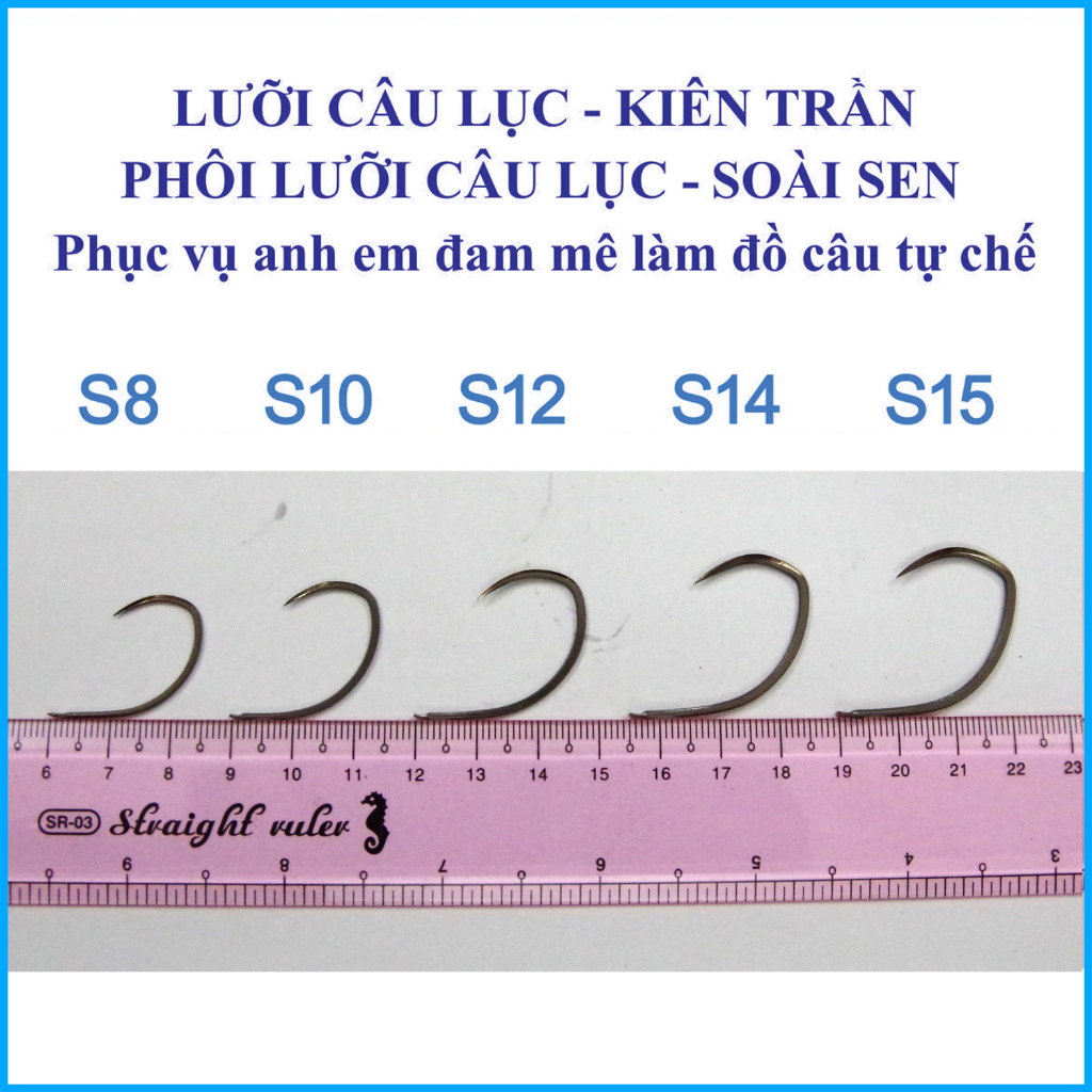 Phôi lưỡi câu lục - Soài sen - Bán theo bộ (Thép dây đàn Piano T9A)