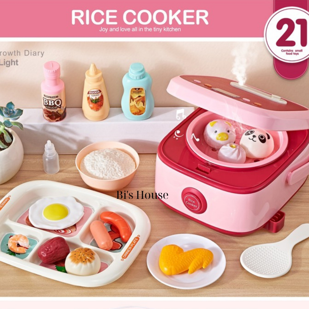 Bộ Đồ Chơi Nồi Cơm Điện Mẫu Mới 21 Chi Tiết Hiệu Ứng Có Khói Như Thật Đồ Chơi Nấu Ăn Nồi Cơm Điện Cho Bé - BỐ KHỦNG LONG