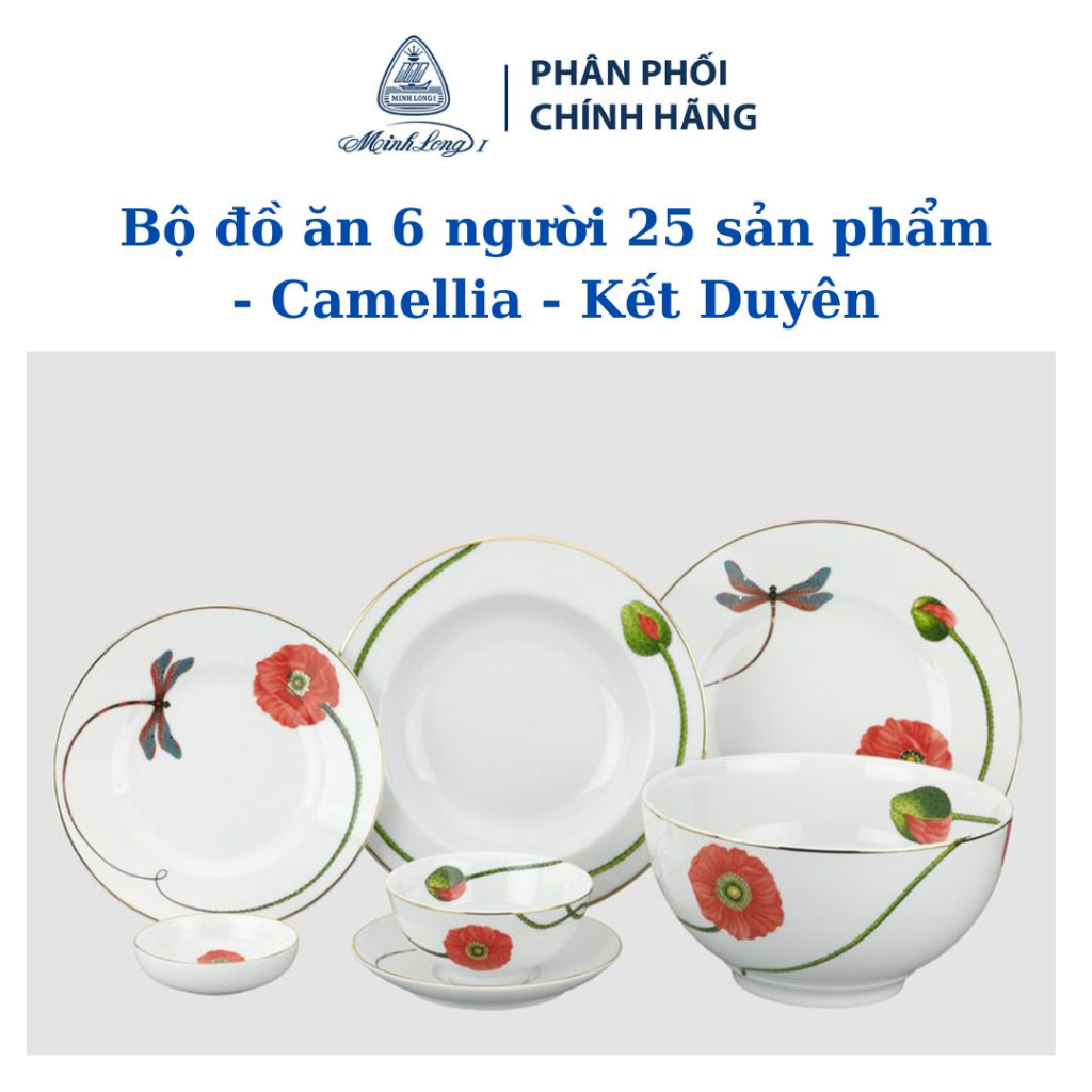 Bộ đồ ăn 6 người 25sp Came Kết Duyên 25134 Minh Long