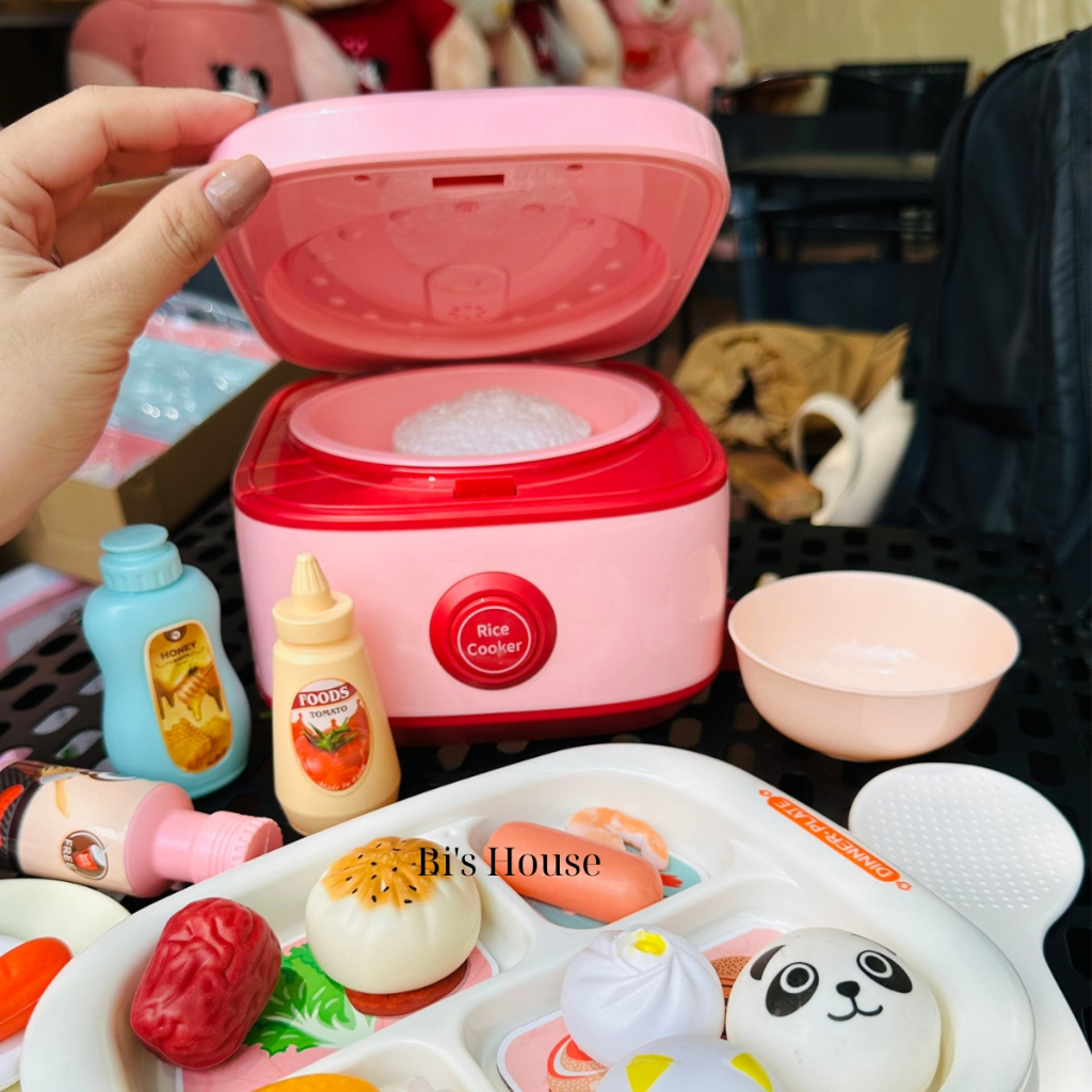 Đồ chơi nồi cơm điện hiệu ứng hơi nước, âm thanh như thật, kèm phụ kiện