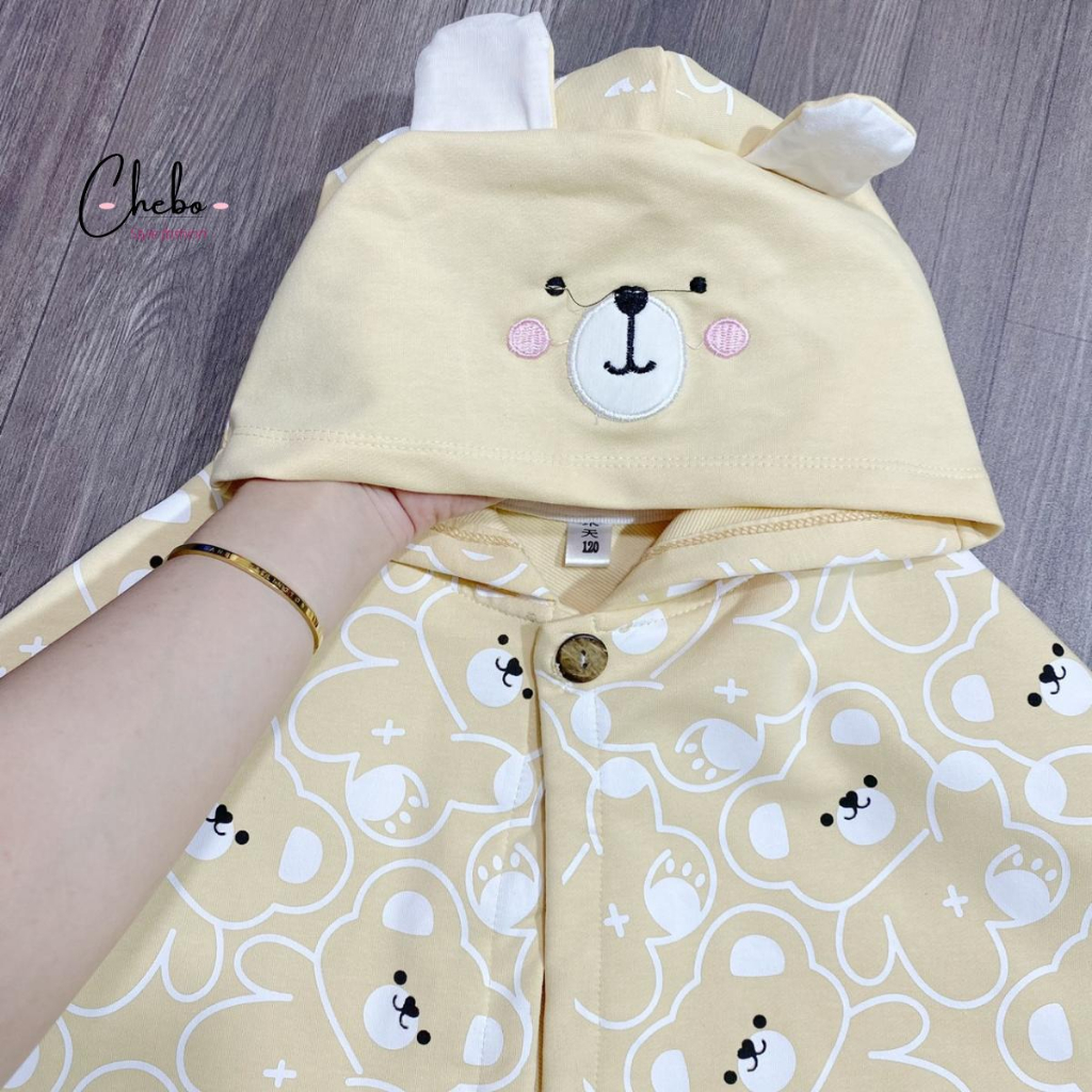 Áo choàng nắng cho bé trai bé gái Hàng Quảng Châu chất cotton da cá dày dặn thấm hút mồ hôi cực tốt