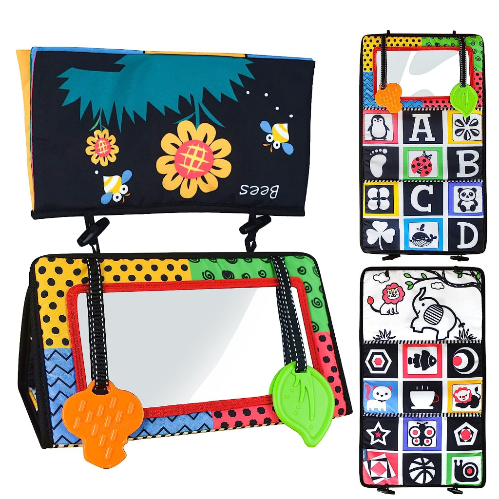 Thảm phát triển thị giác, đồ chơi phản chiếu, đồ chơi Tummy Time cho bé Aipinqi