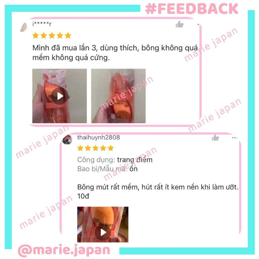 Mút Trang Điểm Real Techniques Có Hộp Đựng Tán Nền Mịn Hơn