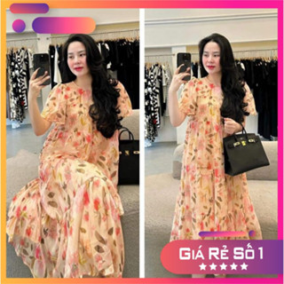 VÁY BẦU DỰ TIỆC CÔNG SỞ ĐẸP-ĐẦM BẦU HOA CẨM TÚ CẦU BABYDOLL XINH XẮN VẢI VOAN 2 LỚP MỀM MÁT