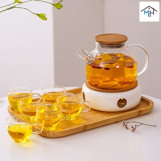 Bộ ấm trà thủy tinh chịu nhiệt 1000ml - 04c
