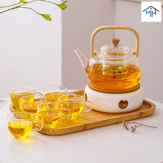 Bộ ấm trà thủy tinh chịu nhiệt 900ml - 12c