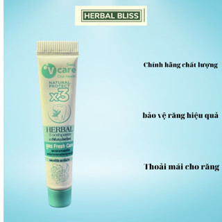 Kem đánh răng thảo dược mini Herbal Toothpaste Fresh Care chuyên ngăn ngừa nhiệt miệng 5g chính hãng thái lan 