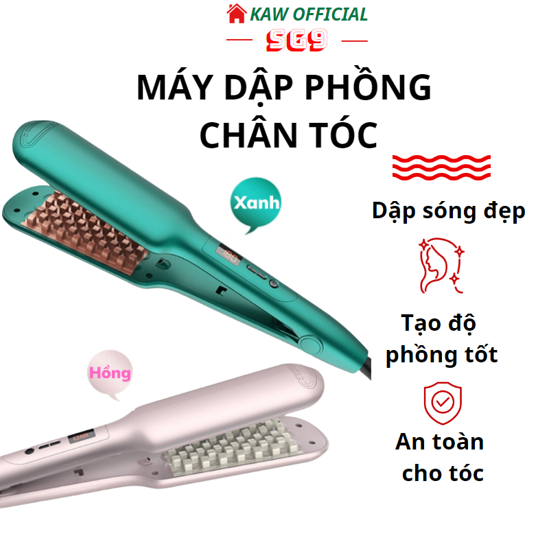 Máy dập phồng chân tóc màn hình LCD cao cấp 5 mức nhiệt phù hợp nhiều chất tóc, hàng chính hãng, BH 6 tháng