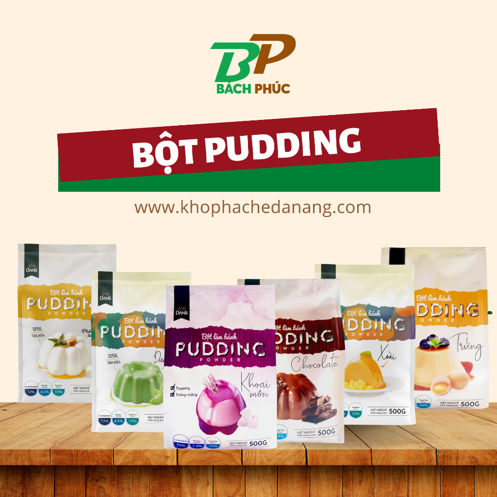 Bột Pudding Nấu Thạch Thương Hiệu DANS - Nguyên Liệu Trà Sữa - Kho Pha Chế Bách Phúc