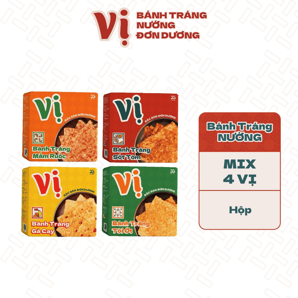 Combo 6 Bánh Tráng Vị (Mắm Ruốc, Sốt Tôm, Tỏi Ớt, Gà Cay) - Đặc Sản Đơn Dương