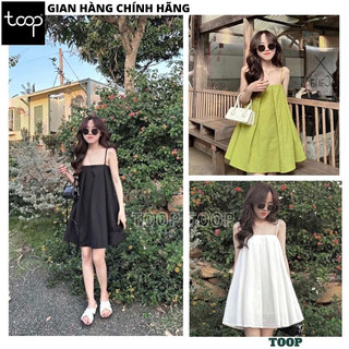 Váy babydoll 2 dây nữ chun ngực dáng ngắn dễ thương, Đầm tiểu thư 2 dây suông bánh bèo thời trang ulzzang - TOOP