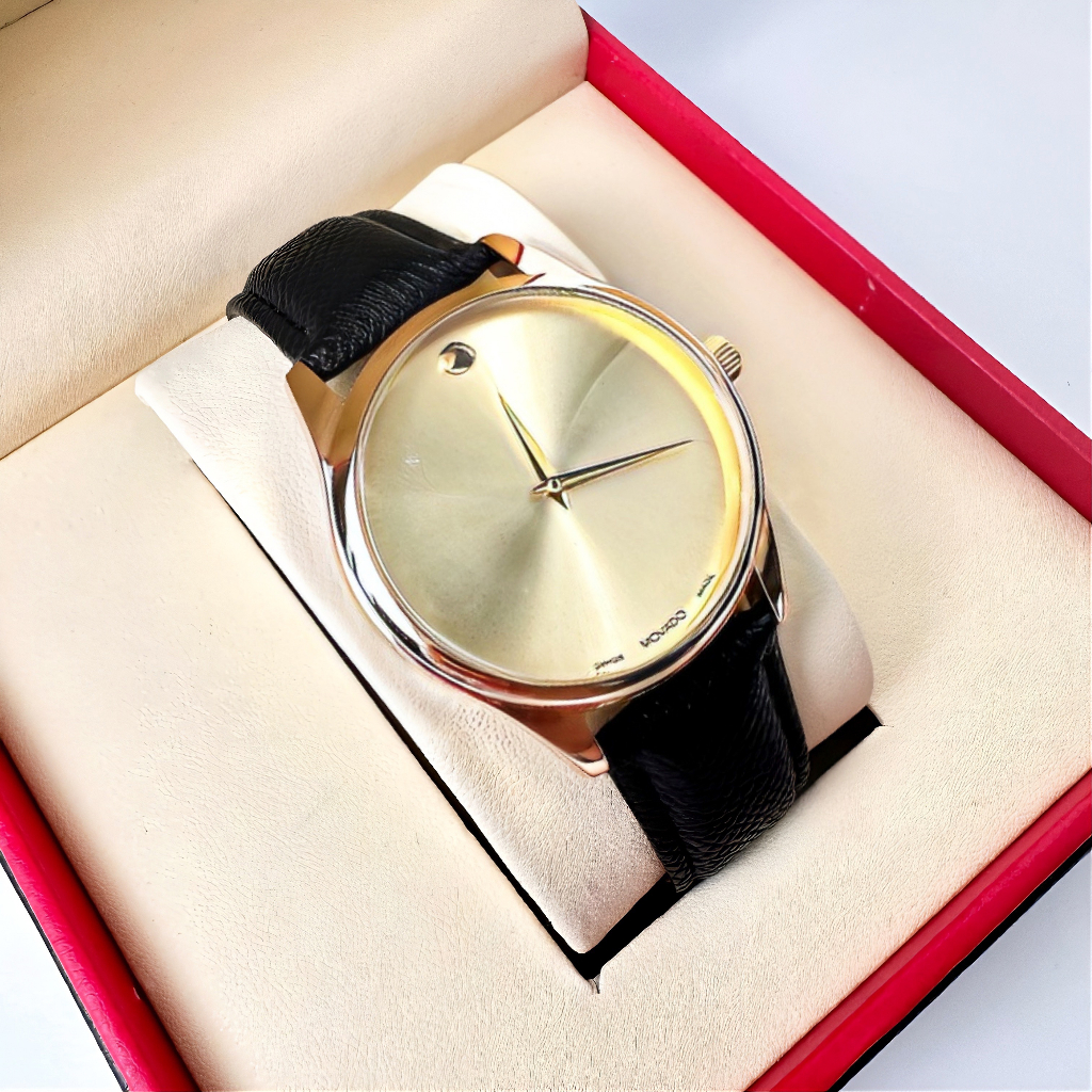 Đồng hồ M.V.D nam dây da cao cấp size mặt 40mm đính đá mặt siêu đẹp, bảo hành 12 tháng