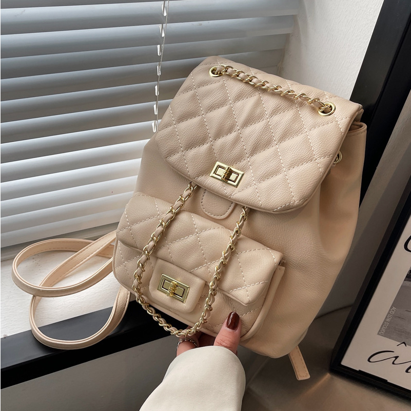 Ba lô nữ dây xích họa tiết trần trám hiện đại phù hợp đi chơi đi làm 741