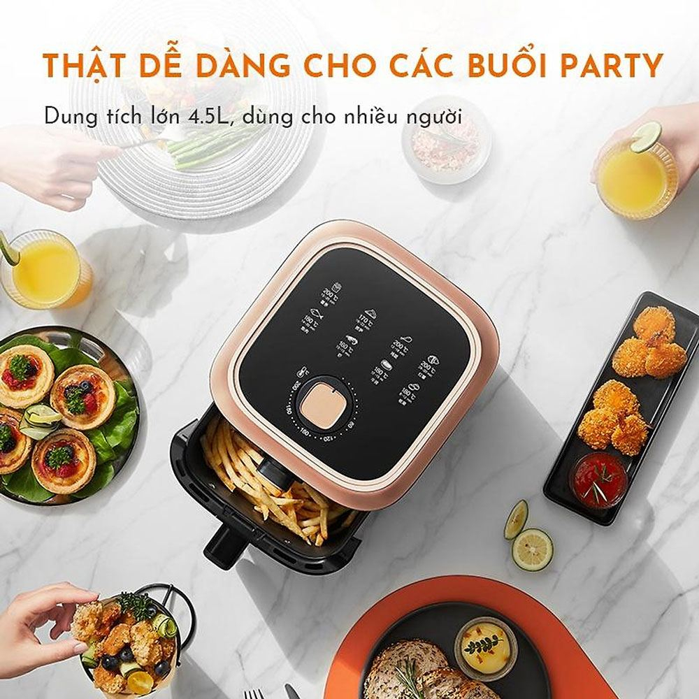 Nồi chiên không dầu GAABOR GA-M45A02 dung tích 4.5L công suất 1200W hẹn giờ đến 60 phút - Hàng chính hãng