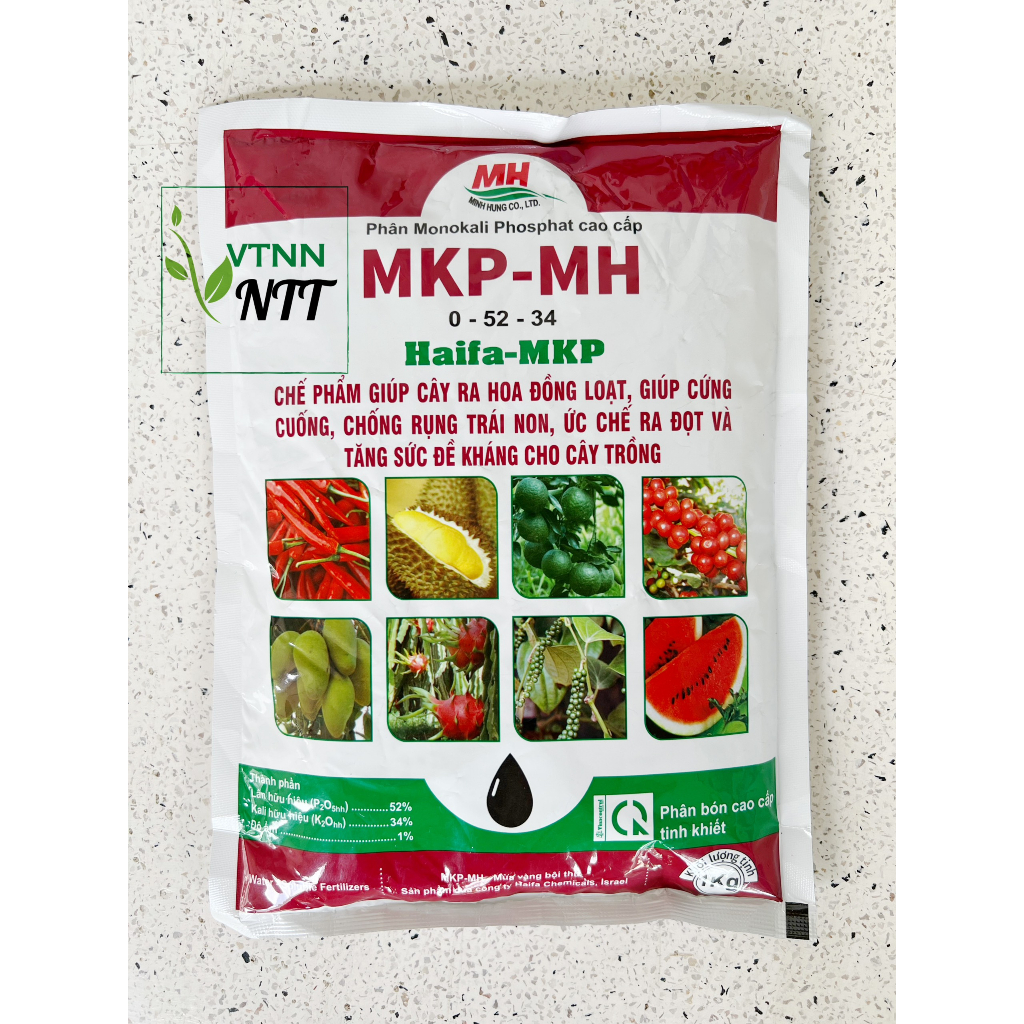 Phân Monokali Phosphat cao cấp MKP-MH 0-52-34 (1kg) Haifa-MKP Giúp ra hoa đồng loạt - VTNN Nguyễn Thanh Tuyền
