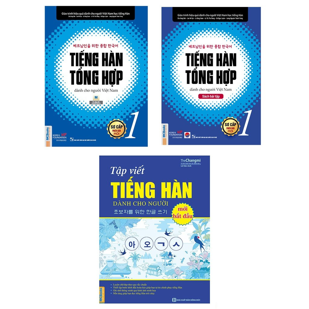 Sách - Combo Tiếng Hàn Tổng Hợp Sơ Cấp 1 (Giáo Trình + Sách Bài tập) Và Vở Tập Viết Tiếng Hàn