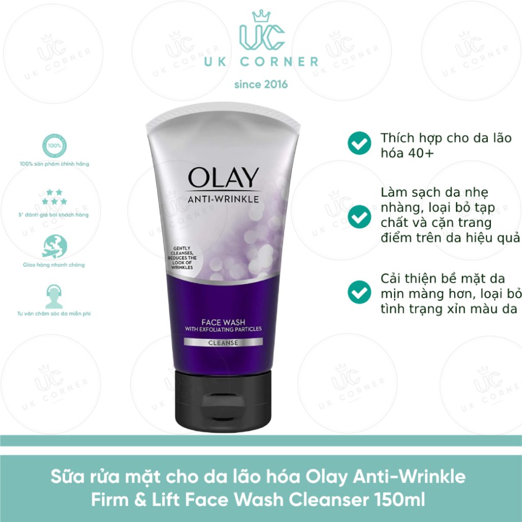 Sữa rửa mặt Olay Anti-Wrinkle Firm & Lift Face Wash Cleanser 150ml