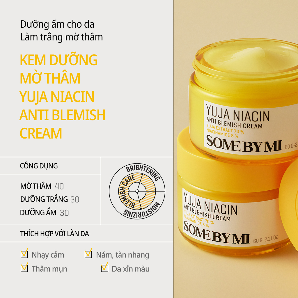 Kem dưỡng trắng Some By Mi Yuja Niacin Anti Blemish Cream 60g