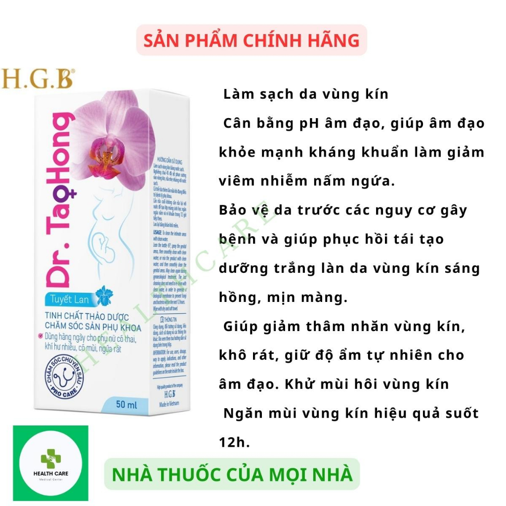 Dung dịch vệ sinh DR Táo Hồng Tuyết Lan 50ml Giảm viêm nhiễm nấm ngứa. Giảm thâm nhăn, khô rát tái tạo da âm đạo