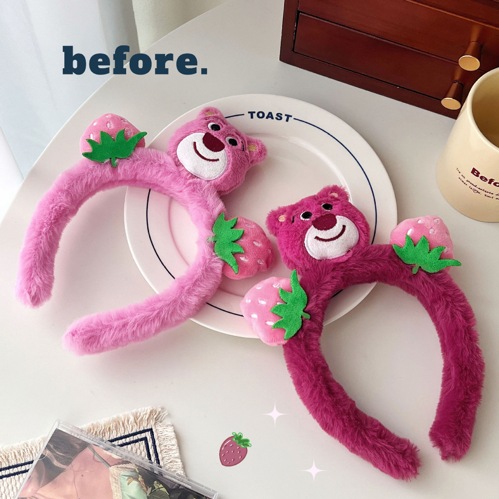 ⚡Cài tóc băng đô gấu dâu nhồi bông mẫu mới siêu xinh