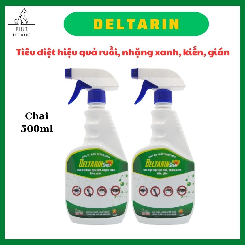 Chai xịt tiêu diệt hiệu quả kiến gián ruồi muỗi nhặng xanh Deltarin diệt sạch côn trùng gây hại an toàn Hiệu quả 500ml -