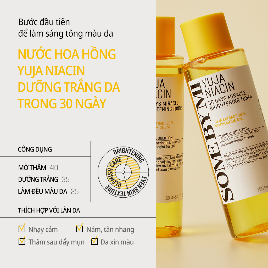 Nước hoa hồng dưỡng trắng Some By Mi Yuja Niacin 30 Days Miracle Brightening Toner 150ml