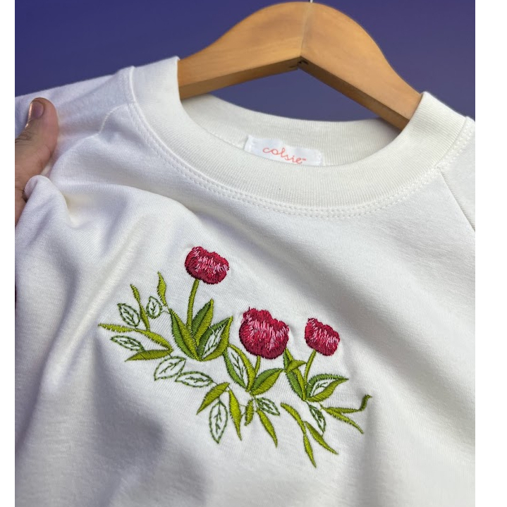 Áo Thun Baby Tee Tay Ngắn Thêu Hoa Nhí , Áo Baby Tee Cotton 100% - A179