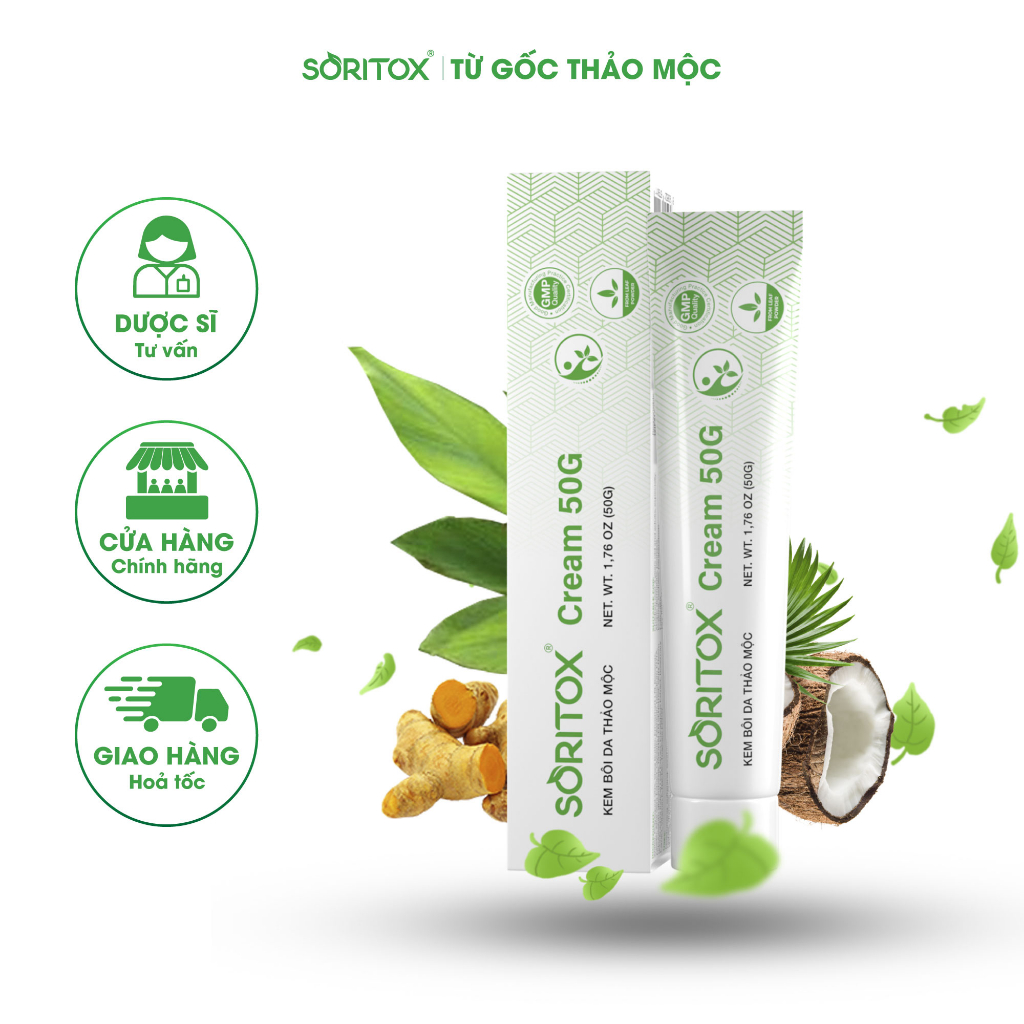 COMBO 02 Kem Soritox 50GR - Phục hồi Vảy nến, Viêm da cơ địa, Chàm da, Nấm da, Hắc lào, Á sừng, Chàm sữa, Dưỡng ẩm da