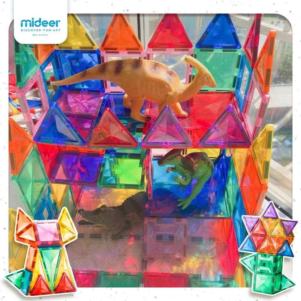 Xếp Hình Nam Châm Ánh Sáng Colorful Magnetic Tiles Mideer