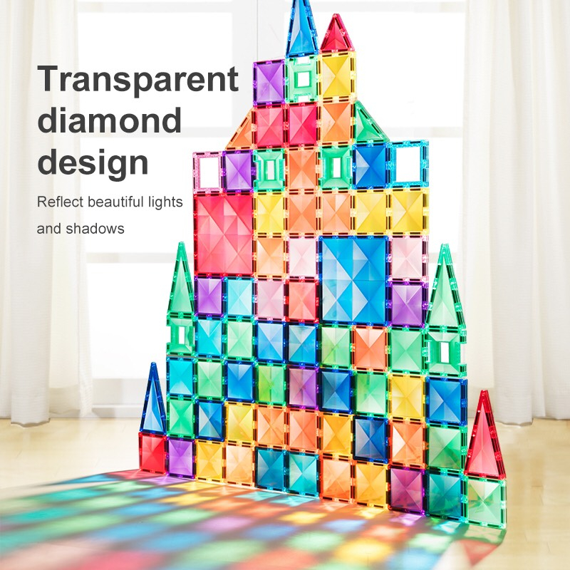 Xếp Hình Nam Châm Ánh Sáng Colorful Magnetic Tiles Mideer