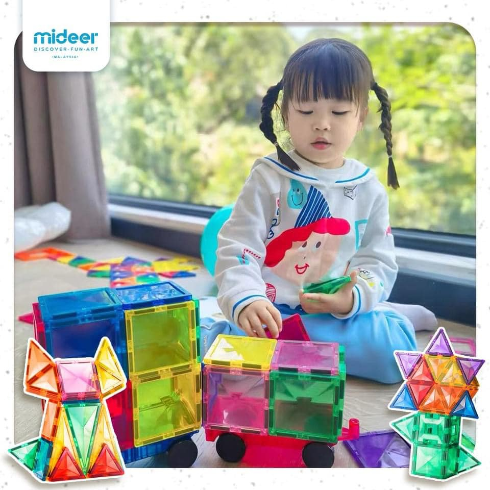 Xếp Hình Nam Châm Ánh Sáng Colorful Magnetic Tiles Mideer