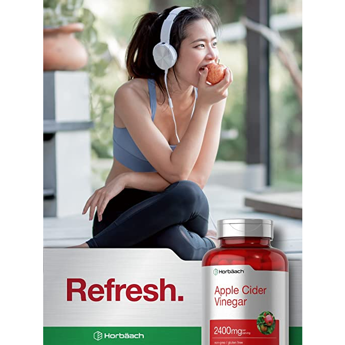 Horbaach Apple Cider Vinegar 2400mg viên uống giấm táo hỗ trợ giảm cân 150 viên