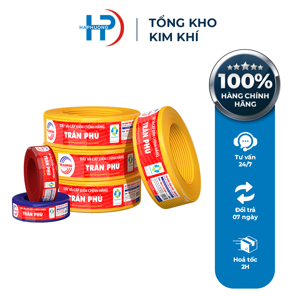 Dây Điện Trần Phú Chính Hãng 2x0.75, 2x1, 2x1.5, 2x2.5, 2x4, 2x6