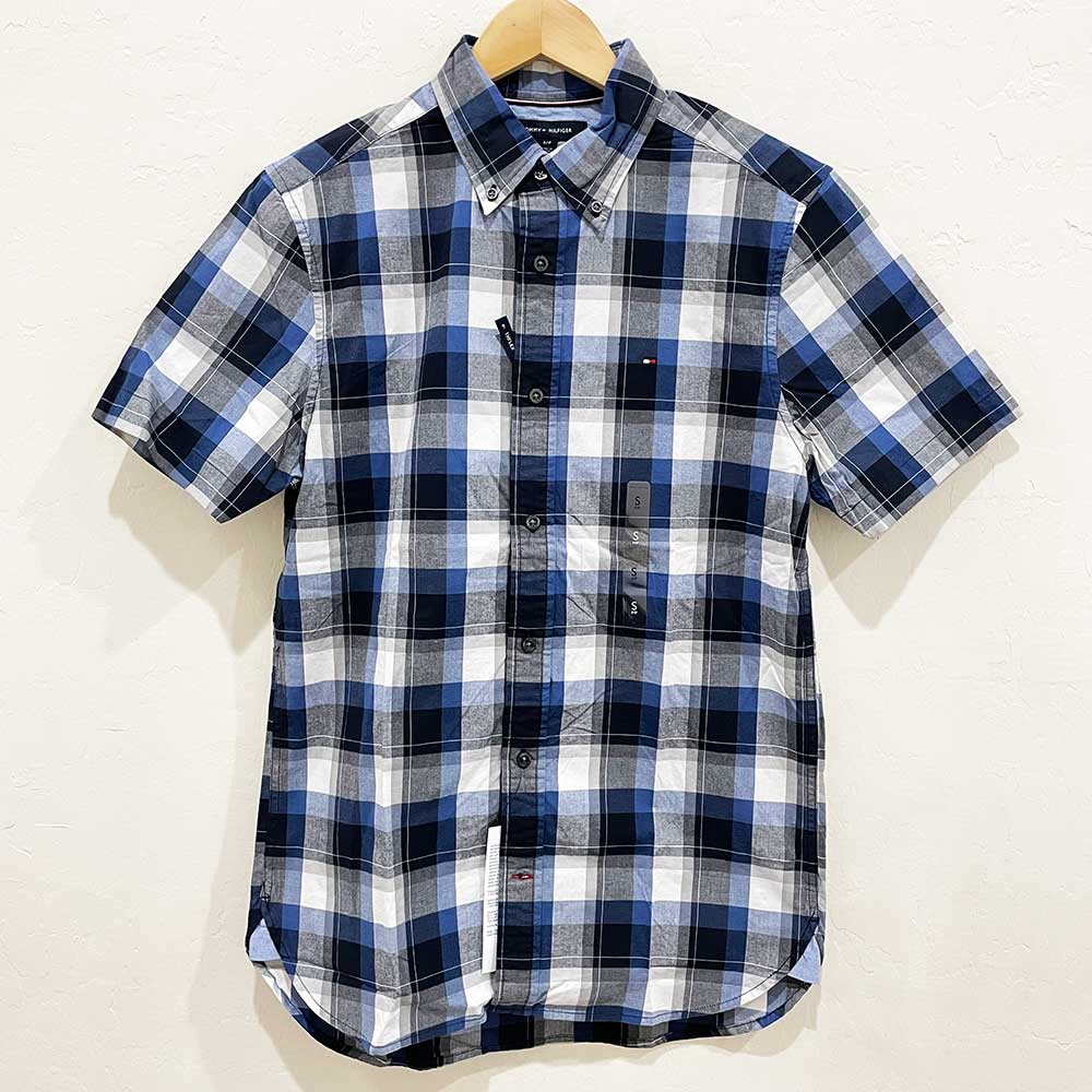 Áo sơmi ngắn tay nam Tommy Hilfiger Regular Fit Check Shirt - Navy