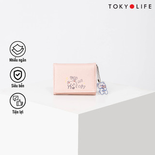 Ví nữ mini màu hồng TOKYOLIFE thiết kế basic dáng ngắn ví gập nhiều ngăn tiện lời chất liệu da PU cao cấp C9WAL002K