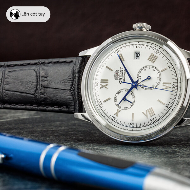 Đồng hồ cơ nam Orient Watch Bambino RA-AK0701S10B mặt kính Mineral cong, chống nước, dây da đeo tay cao cấp chính hãng