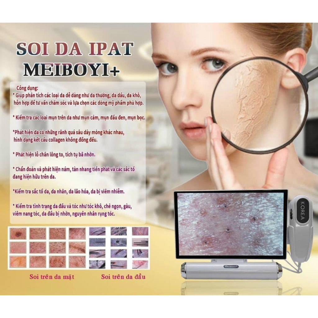Máy Soi Da MEIBOYI Plus Màn Hình 11 INCH 3 Chế Độ Soi & Chụp Màn Hình BẢO HÀNH 12 THÁNG