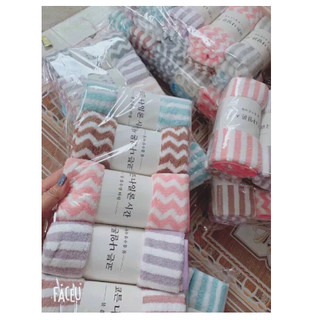 Khăn mặt cao cấp kích thước 30x50cm (Màu ngẫu nhiên - khăn kẻ ngang)