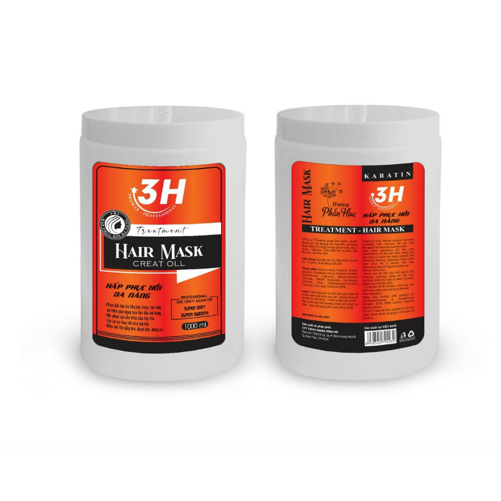 HẤP DẦU XẢ 3H 1000ml HƯƠNG NƯỚC HOA , HƯƠNG PHẤN , HƯƠNG TRÁI CÂY , HƯƠNG HOA ANH ĐÀO MỀ MƯỢT TÓC