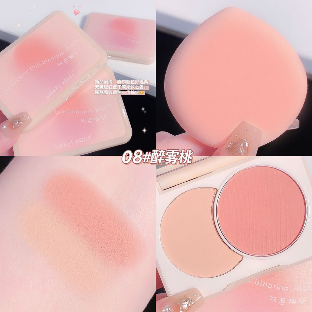 Bảng Phấn Má Hồng Sweet Mint 2 Màu Phấn Mịn Nhẹ Nhàng Trang Điểm Tự Nhiên Chính Hãng