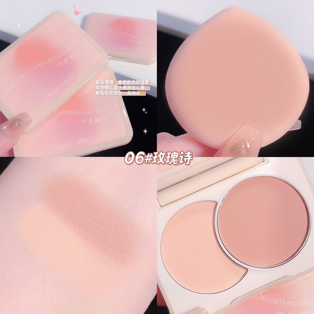 Bảng Phấn Má Hồng Sweet Mint 2 Màu Phấn Mịn Nhẹ Nhàng Trang Điểm Tự Nhiên Chính Hãng