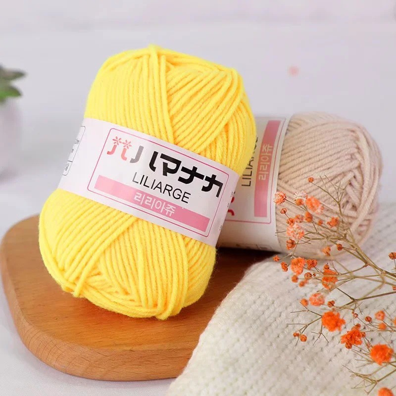 Len Milk Cotton Hàn Quốc 25gram, Len dành cho người mới học móc