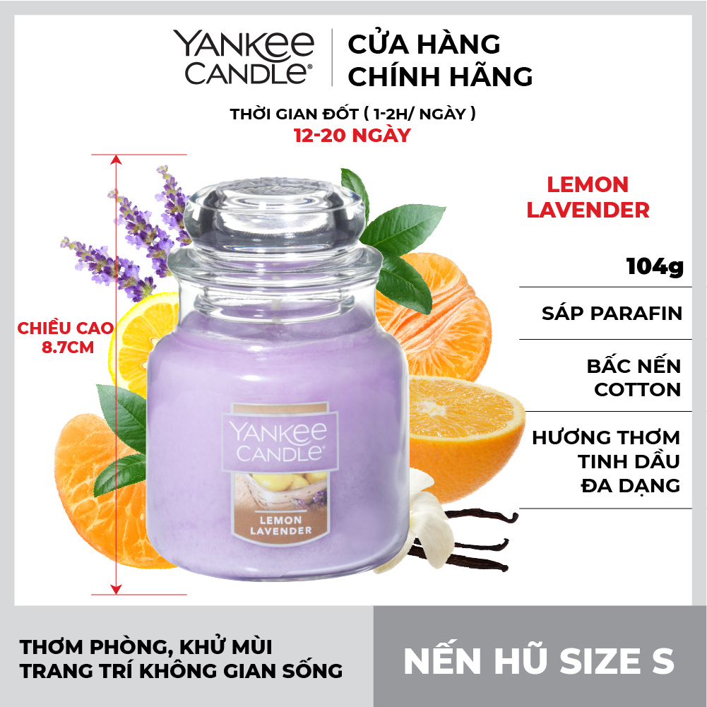 Nến hũ Yankee Candle size S - Lemon Lavender (104g)