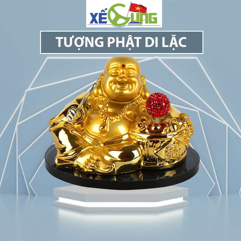 Tượng Phật Di Lặc Để Ô Tô Trang Trí Trên Taplo - Tặng Kèm Đế Chống Trượt Và Nước Hoa - Sản Phẩm Phong Thủy