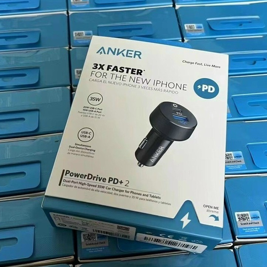 Tẩu Sạc Nhanh Ô tô Anker 35w 2 Cổng PD (20w + IQ2 15w) A2732 - Bảo Hành 12 Tháng