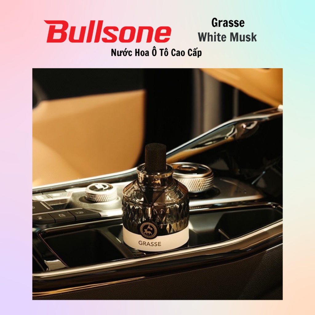 Nước hoa ô tô cao cấp Bullsone Grasse Objet English Verbena/White Musk/Berry Blossom (100ml) - 100% chính hãng
