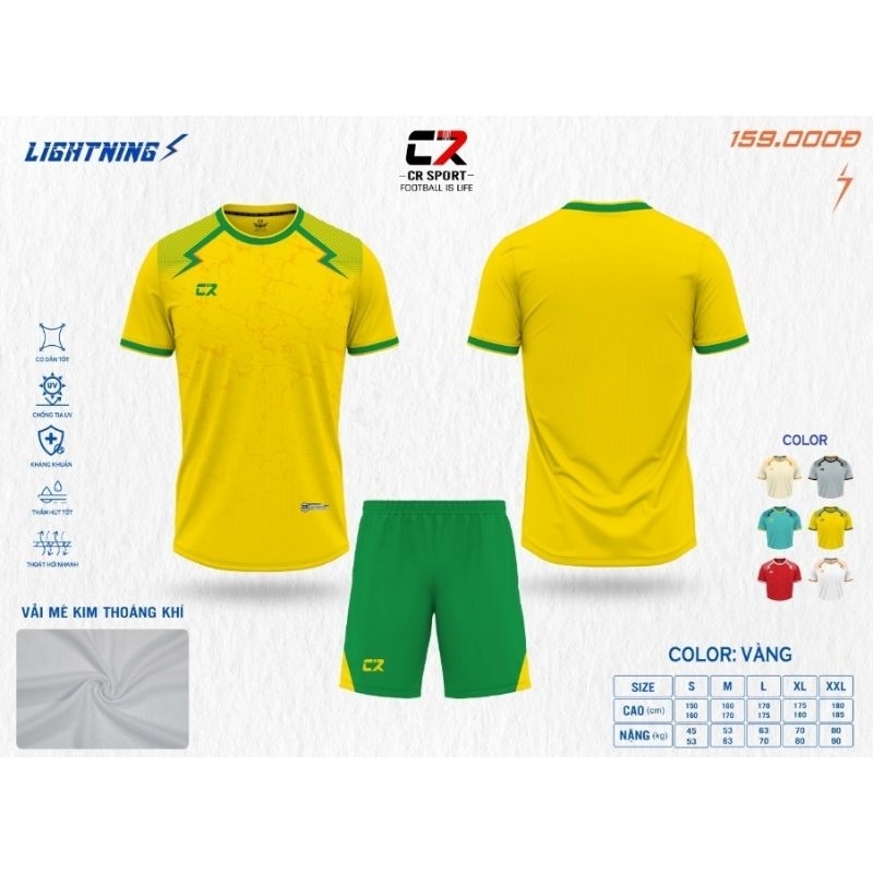 BỘ QUẦN ÁO BÓNG ĐÁ CR7 - LIGHTNING
